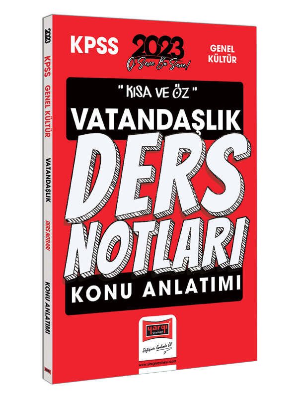 Yargı Yayınları 2023 KPSS Kısa ve Öz Vatandaşlık Konu Anlatımı Ders Notları