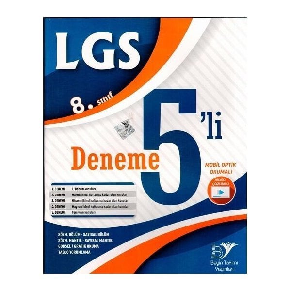 Beyin Takımı Yayınları 8. Sınıf LGS 5 li Deneme
