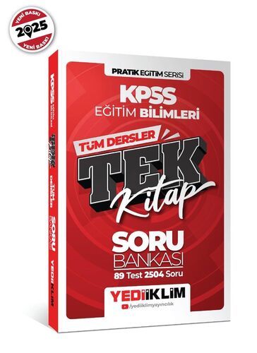 Yediiklim Yayınları 2025 KPSS Eğitim Bilimleri Tüm Dersler Tek Kitap Soru Bankası