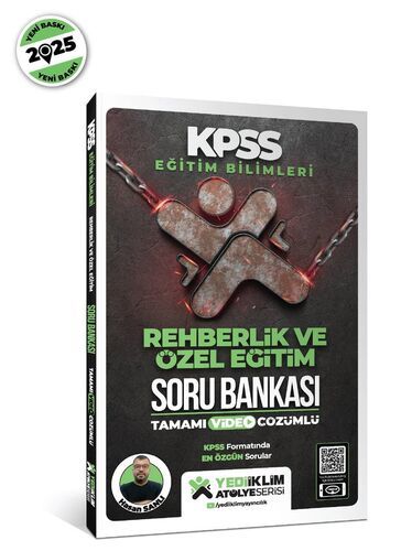 Yediiklim Yayınları 2025 Eğitim Bilimleri Atölye Serisi Rehberlik ve Özel Eğitim Tamamı Video Çözümlü Soru Bankası