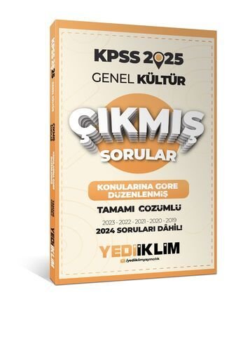 Yediiklim Yayınları 2025 KPSS Genel Kültür Konularına Göre Düzenlenmiş Tamamı Çözümlü Çıkmış Sorular