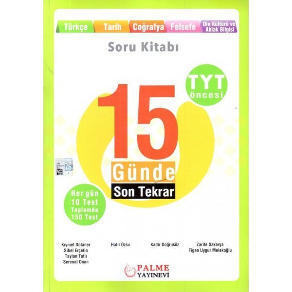 Palme Yayınları TYT Öncesi 15 Günde Son Tekrar Soru Kitabı