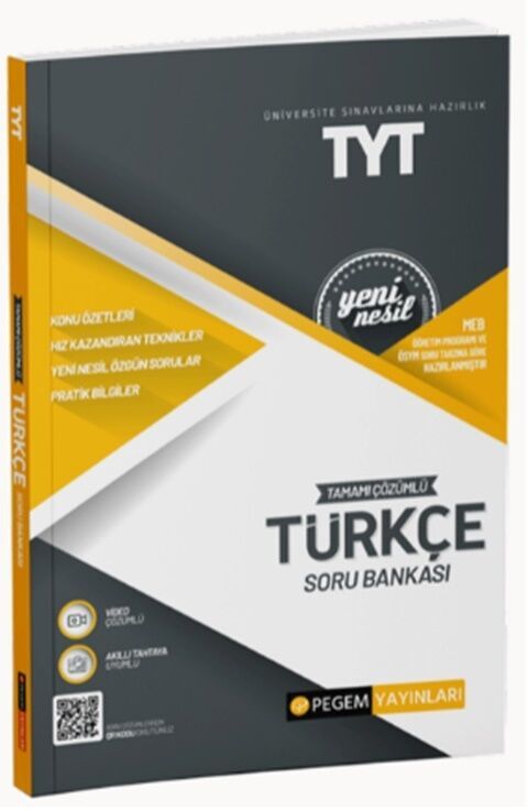 Pegem Yayınları TYT Türkçe Tamamı Çözümlü Soru Bankası
