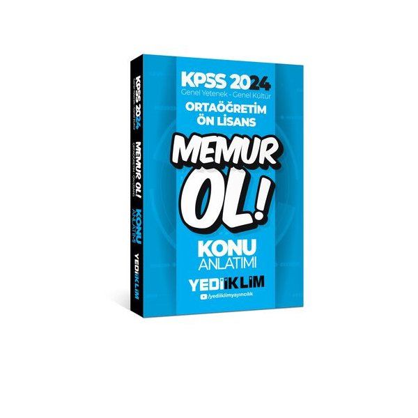 Yediiklim Yayınları 2024 KPSS Ortaöğretim-Önlisans Memur Ol Konu Anlatımı(5 Ders Tek Kitap)