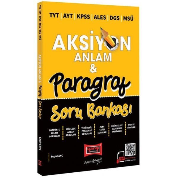 Yargı Yayınları 2022 TYT AYT KPSS ALES DGS MSÜ Aksiyon Anlam ve Paragraf Soru Bankası