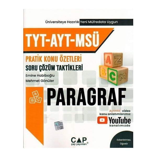 Çap Yayınları TYT AYT MSÜ Paragraf Konu Özetli Soru Çözümleri