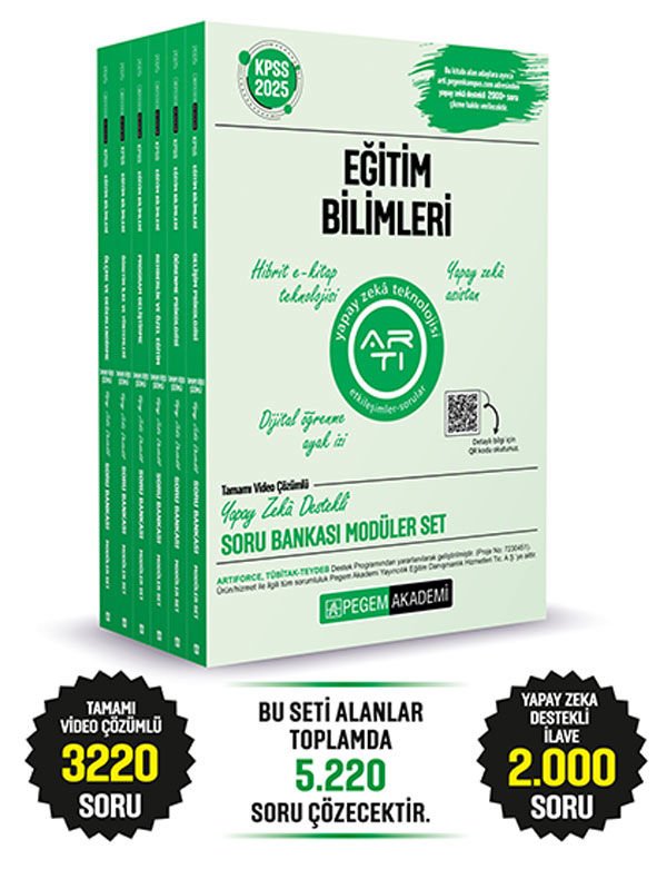 Pegem Yayınları 2025 KPSS Eğitim Bilimleri Tamamı Video Çözümlü Soru Bankası Modüler Seti - (6 Kitap)