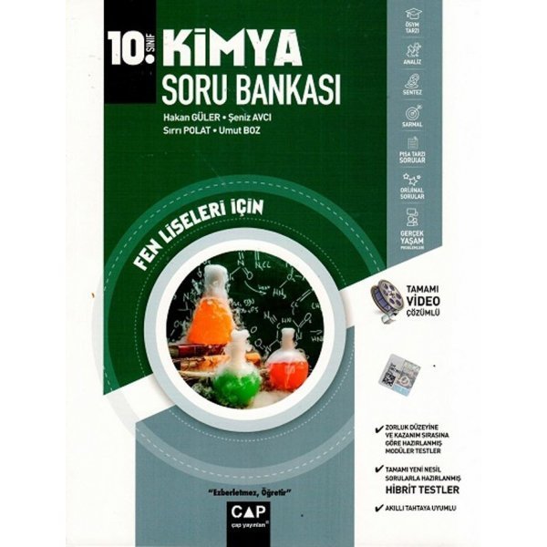 Çap Yayınları 10. Sınıf Fen Lisesi Kimya Soru Bankası
