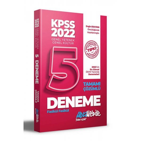 Hocawebde Yayınları 2022 KPSS Genel Yetenek Genel Kültür Tamamı Çözümlü 5 Fasikül Deneme Sınavı