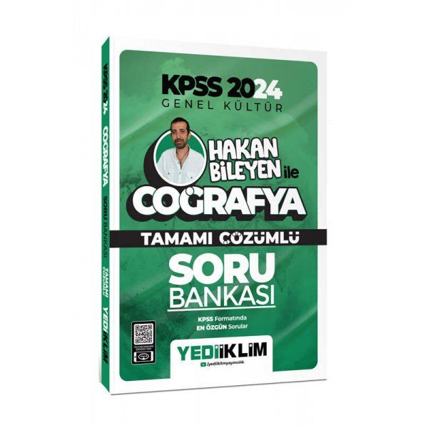 Yediiklim Yayınları 2024 KPSS Hakan Bileyen ile Coğrafya Tamamı Çözümlü Soru Bankası