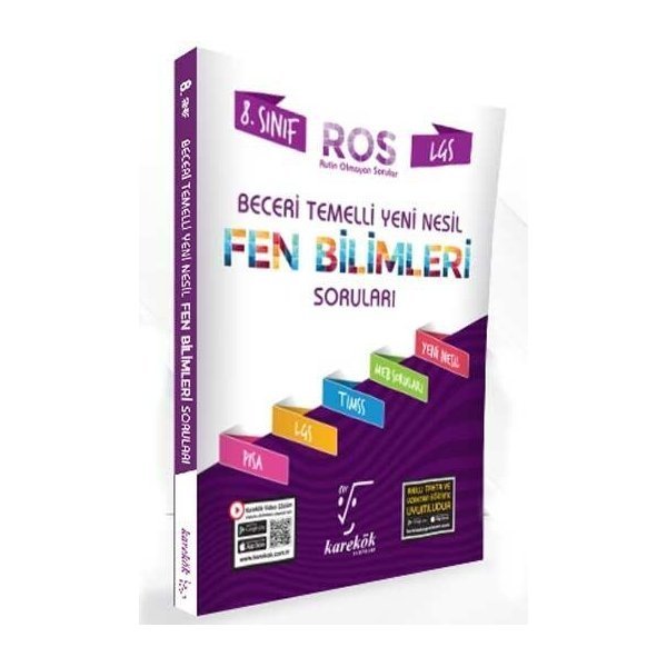 Karekök Yayınları 8. Sınıf LGS Fen Bilimleri ROS Beceri Temelli Yeni Nesil Soru Bankası