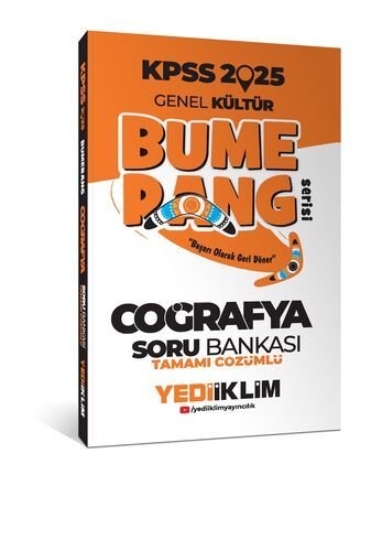 Yediiklim Yayınları 2025 KPSS Genel Kültür Bumerang Coğrafya Tamamı Çözümlü Soru Bankası