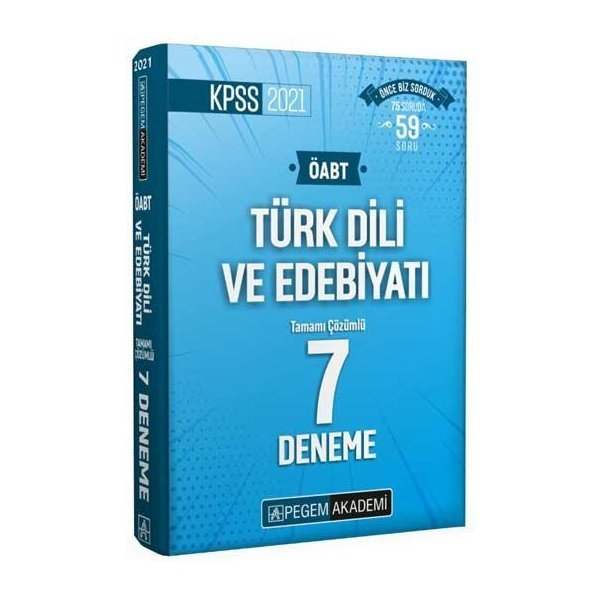 Pegem Yayınları 2021 ÖABT Türk Dili ve Edebiyatı Tamamı Çözümlü 7 Deneme