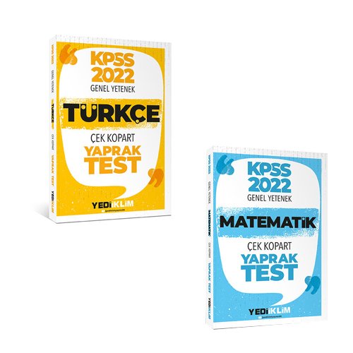 Yediiklim Yayınları 2022 KPSS Genel Yetenek Çek Kopart Yaprak Test Seti