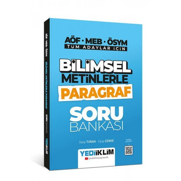 Yediiklim Yayınları Tüm Adaylar İçin Bilimsel Metinlerle Paragraf Soru Bankası