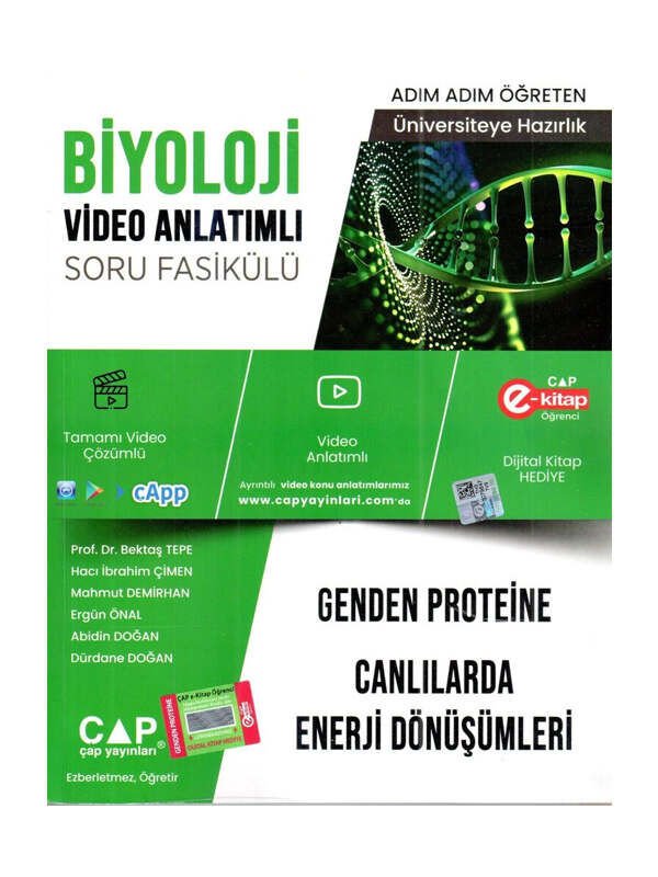 Çap Yayınları Üniversiteye Hazırlık Biyoloji Genden Proteine Canlılarda Enerji Dönüşümleri Konu Anlatımlı Soru Bankası