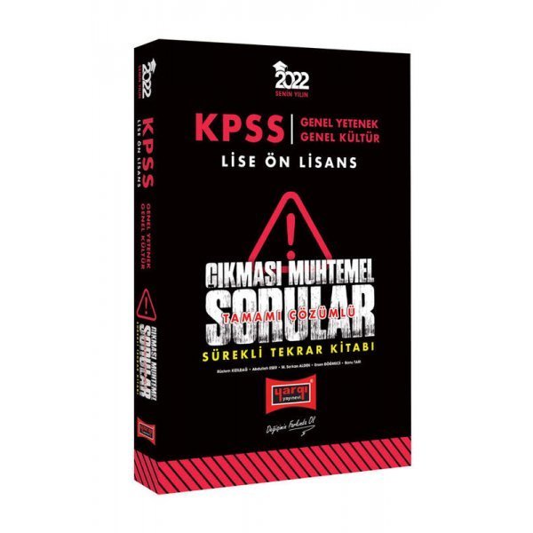 Yargı Yayınları 2022 KPSS Genel Yetenek Genel Kültür Lise Ön Lisans Çıkması Muhtemel Sorular Sürekli Tekrar Kitabı