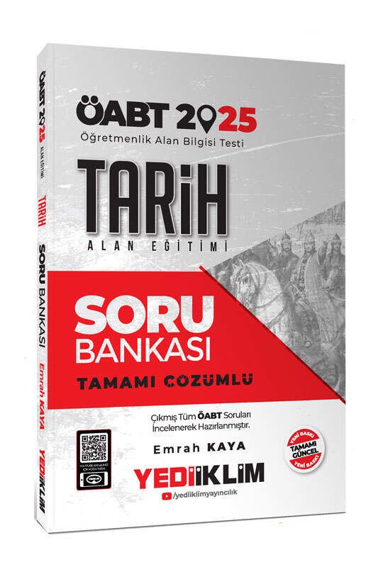 Yediiklim Yayınları 2025 ÖABT Tarih Alan Eğitimi Tamamı Çözümlü Soru Bankası