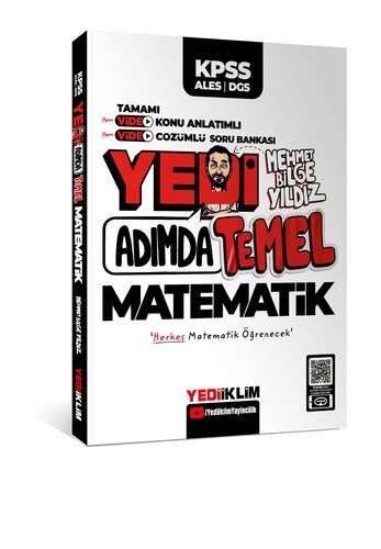 Yediiklim Yayınları KPSS-ALES-DGS Yedi Adımda Temel Matematik Video Konu Anlatımlı Video Çözümlü Soru Bankası