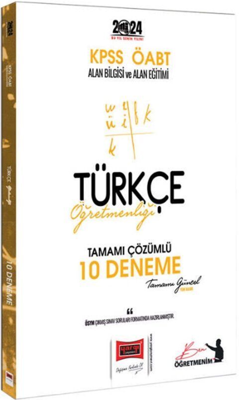 Yargı Yayınları 2024 ÖABT Türkçe Öğretmenliği Tamamı Çözümlü 10 Deneme Sınavı