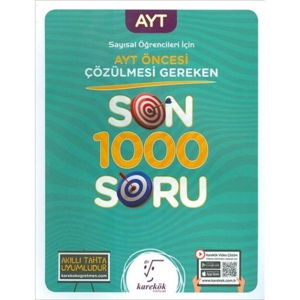 Karekök Yayınları AYT Öncesi Çözülmesi Gereken Son 1000 Soru Sayısal