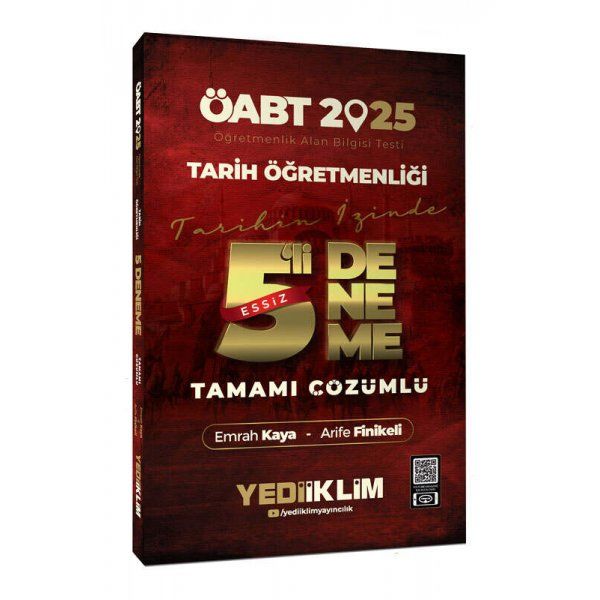 Yediiklim Yayınları 2025 ÖABT Tarih Öğretmenliği Tamamı Çözümlü Eşsiz 5 Deneme