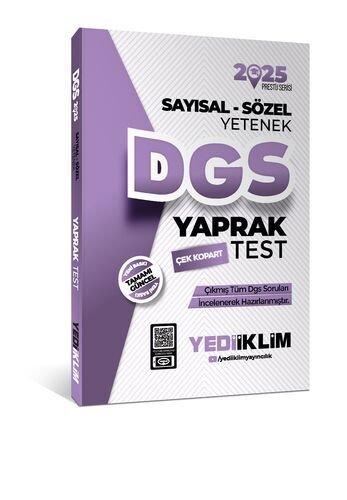 Yediiklim Yayınları 2025 DGS Sayısal-Sözel Yetenek Çek Kopart Yaprak Test