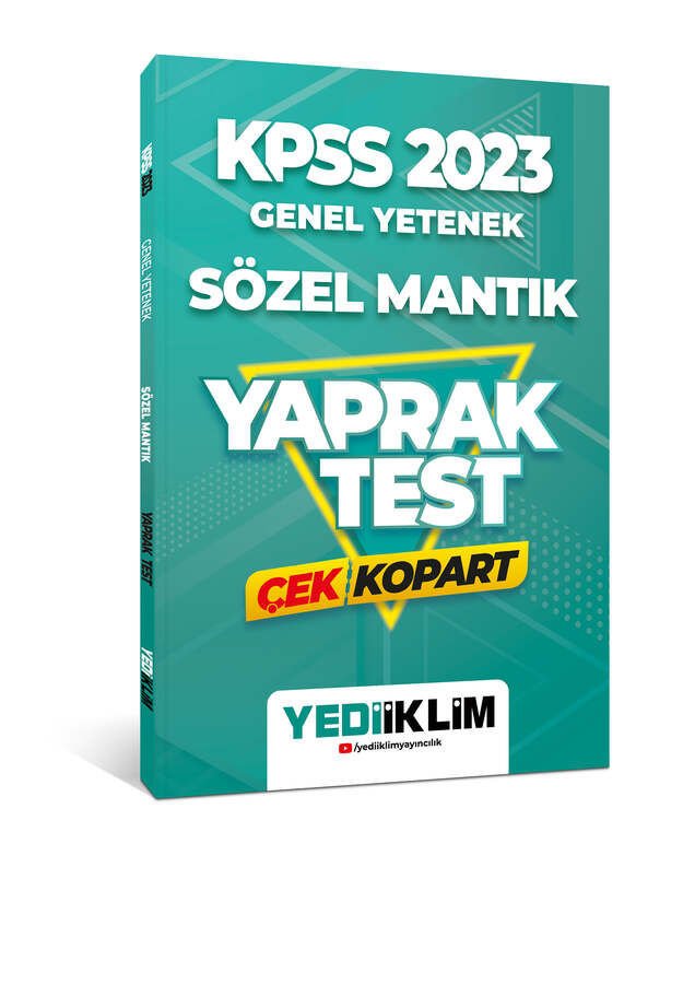 Yediiklim Yayınları 2023 KPSS Genel Yetenek Sözel Mantık Çek Kopart Yaprak Test