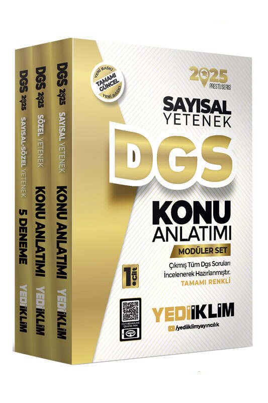 Yediiklim Yayınları 2025 DGS Modüler Set (Sayısal Bölüm-Sözel Bölüm-Deneme)