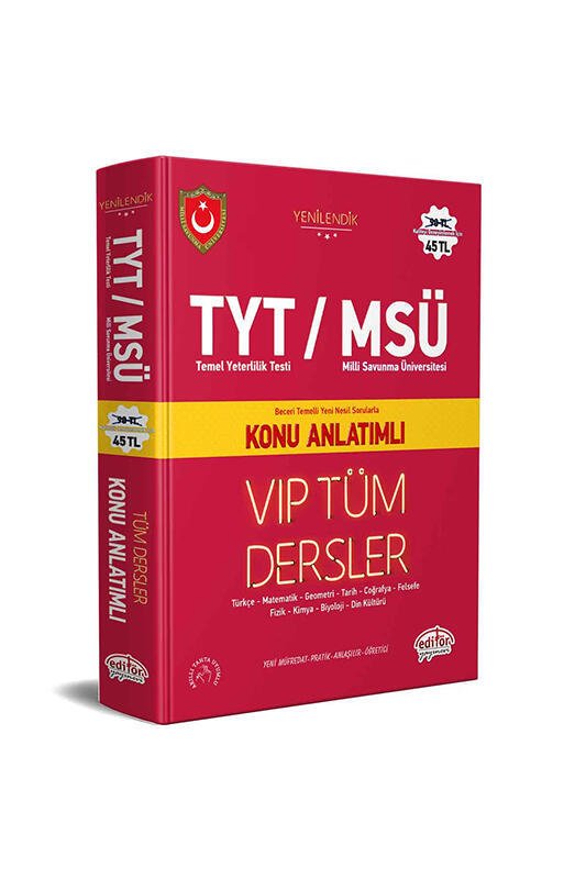 Editör Yayınları TYT MSÜ Tüm Dersler Konu Anlatımlı