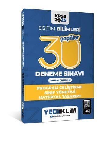 Yediiklim Yayınları 2025 KPSS Eğitim Bilimleri 30 Popüler Program Geliştirme- Sınıf Yönetimi- Materyal Tasarımı Tamamı Çözümlü Deneme