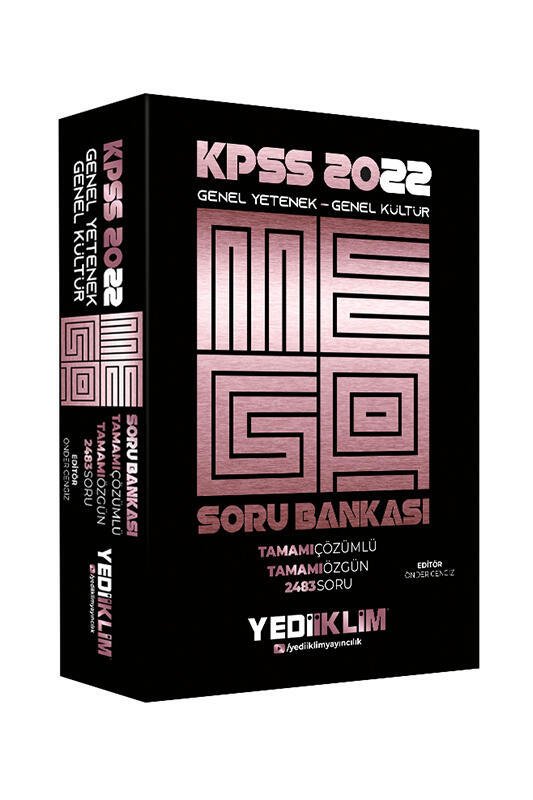 Yediiklim Yayınları 2022 KPSS Genel Yetenek Genel Kültür Mega Tamamı Çözümlü Soru Bankası