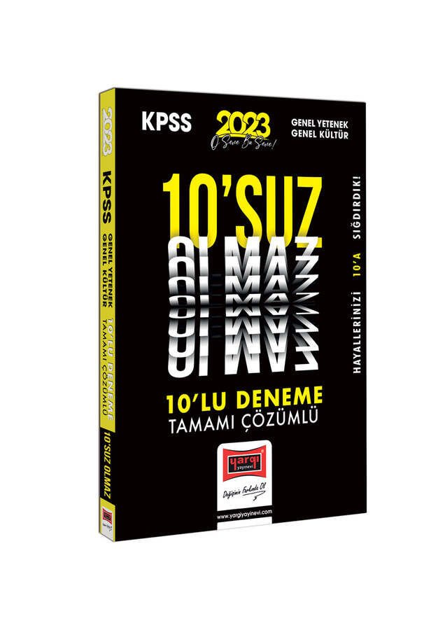 Yargı Yayınları 2023 KPSS GY-GK 10 suz Olmaz Tamamı Çözümlü 10 Deneme