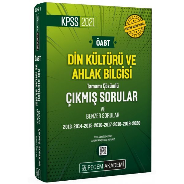 Pegem Yayınları 2021 KPSS ÖABT Din Kültürü ve Ahlak Bilgisi Tamamı Çözümlü Çıkmış Sorular