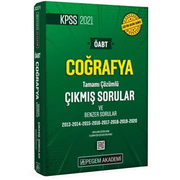 Pegem Yayınları 2021 ÖABT Coğrafya Tamamı Çözümlü Çıkmış Sorular ve Benzer Sorular
