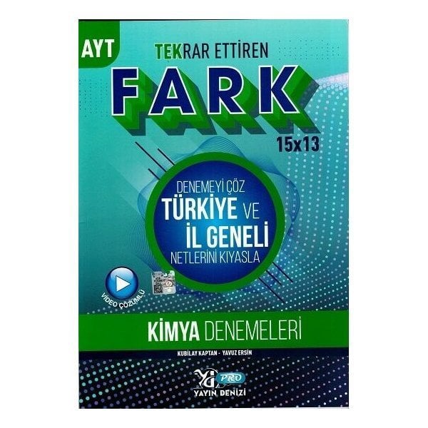 Yayın Denizi Yayınları AYT Kimya 15 x 13 Tekrar Ettiren Fark Denemeleri