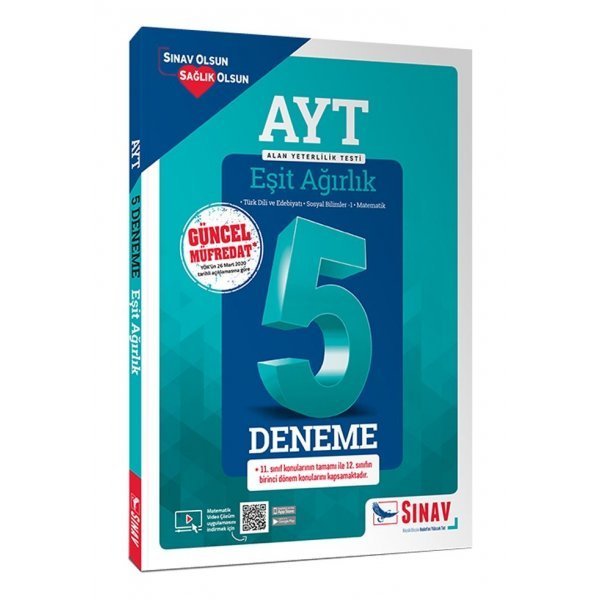 Sınav Yayınları AYT Eşit Ağırlık Çözümlü 5 Deneme