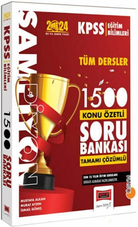 Yargı Yayınları 2024 KPSS Eğitim Bilimleri Şampiyon Tüm Dersler 1500 Konu Özetli Tamamı Çözümlü Soru Bankası