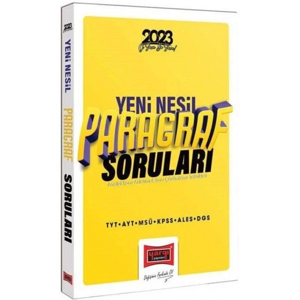 Yargı Yayınları 2023 TYT AYT MSÜ KPSS ALES DGS Yeni Nesil Paragraf Soruları