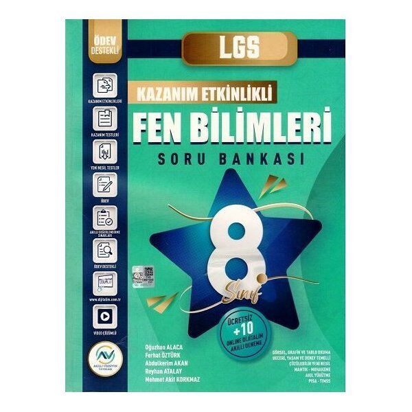 Av Akıllı Versiyon Yayınları 8. Sınıf LGS Fen Bilimleri Kazanım Etkinlikli Soru Bankası