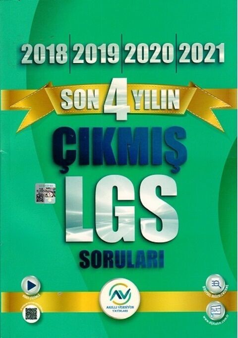 Av Akıllı Versiyon Yayınları 8. Sınıf LGS Son 4 Yılın Çıkmış Sorular