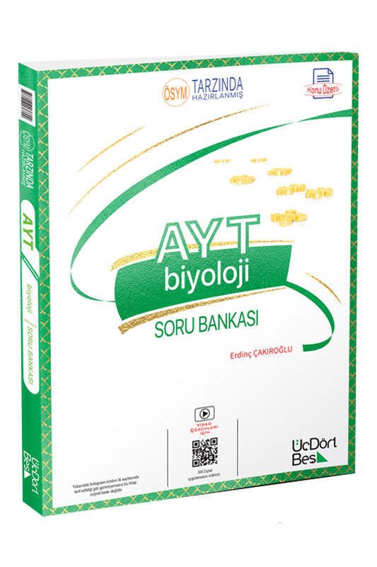 ÜçDörtBeş Yayınları AYT Biyoloji Konu Özetli Soru Bankası