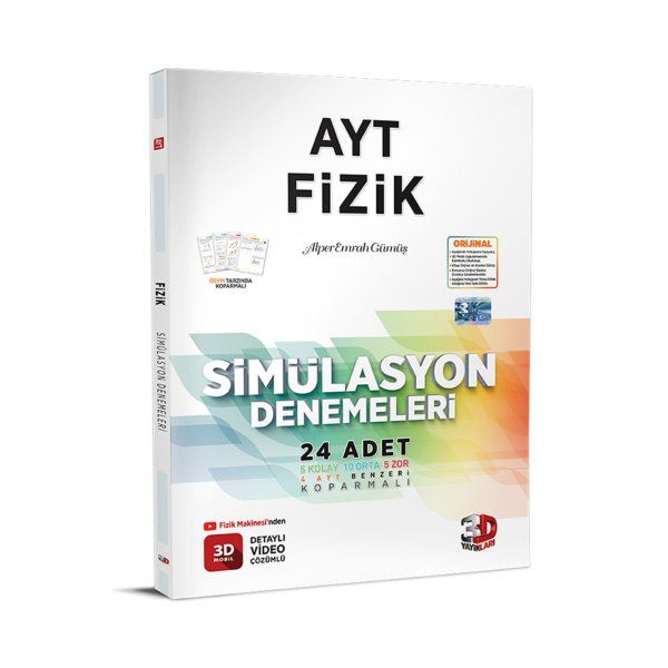 3D Yayınları 2023 AYT Fizik Simülasyon Denemeleri Detaylı Video Çözümlü