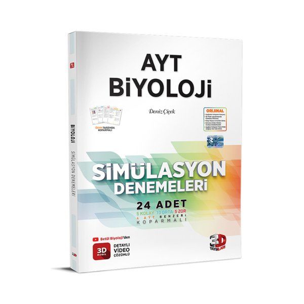 3D Yayınları 2023 AYT Biyoloji Simülasyon Denemeleri Detaylı Video Çözümlü