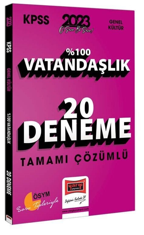Yargı Yayınları 2023 KPSS Vatandaşlık Tamamı Çözümlü 20 Deneme
