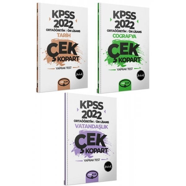 Yediiklim Yayınları 2022 KPSS Ortaöğretim Ön Lisans Genel Kültür Yaprak Test Seti