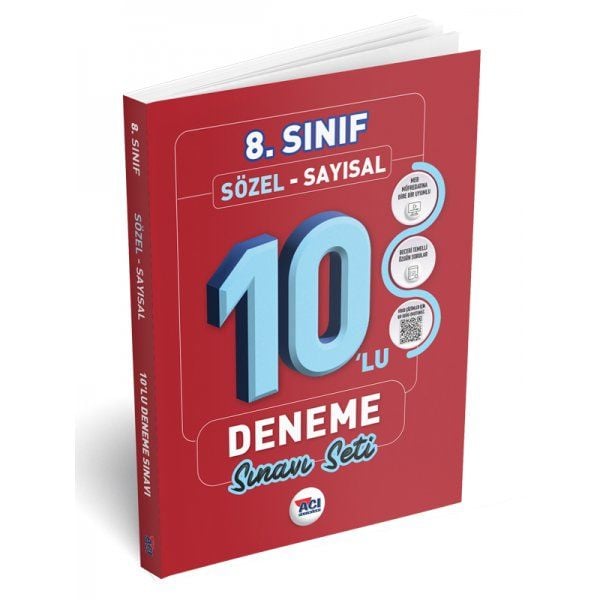 Açı Yayınları 8.Sınıf LGS Sayısal Sözel Tamamı Video Çözümlü 10 Deneme Sınavı Seti