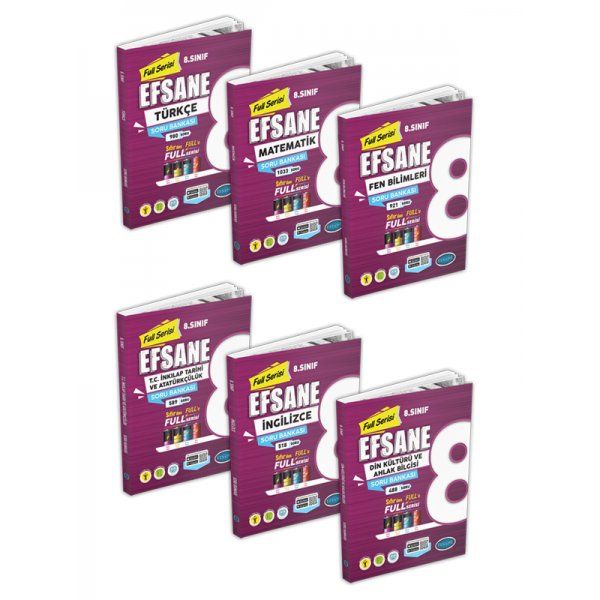 Efsane Yayınları 8.Sınıf Efsane Tüm Dersler Soru Seti (4550 Soru)