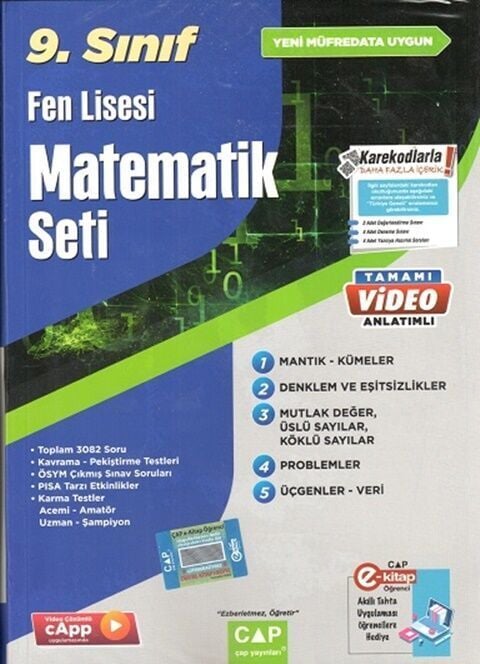 Çap Yayınları 9. Sınıf Fen Lisesi Matematik Seti