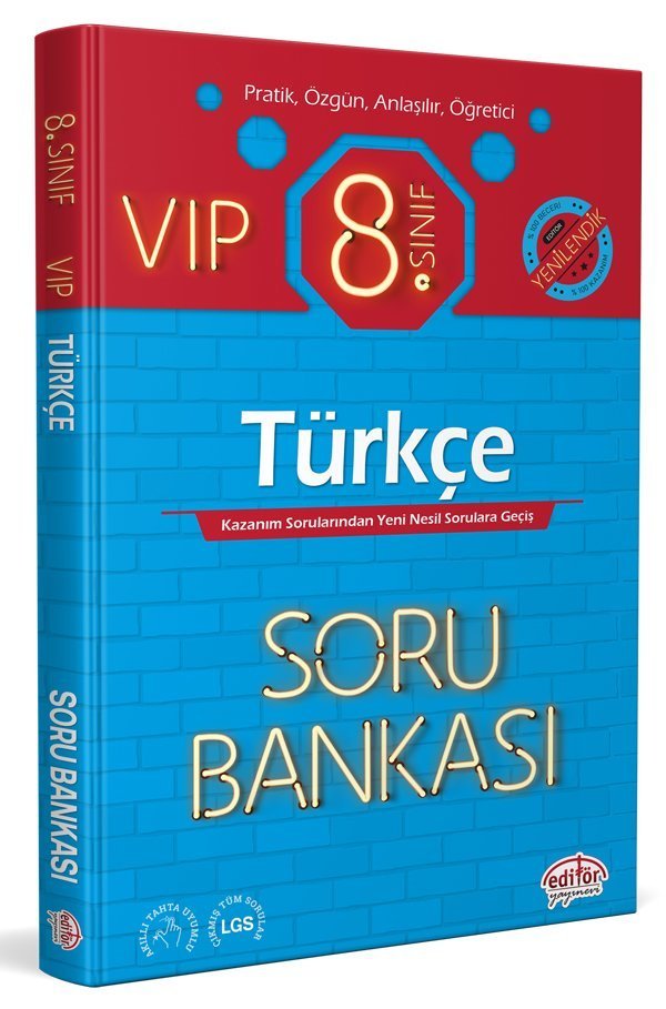 Editör Yayınları 8. Sınıf VIP Türkçe Soru Bankası